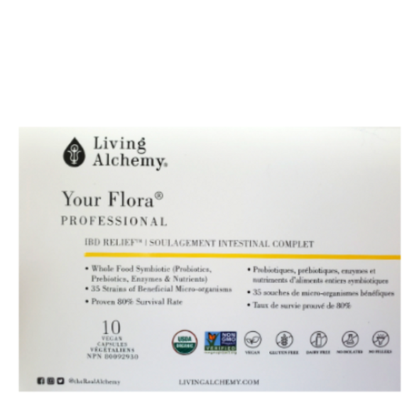 Living Alchemy Your Flora Professional Probiotics, Prebiotics, Enzymes & Nutrients package