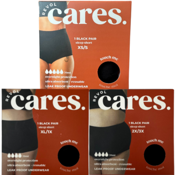 Revol Cares Leak Proof Underwear Sleep Short Overnight Protection-3 out of 4 sizes