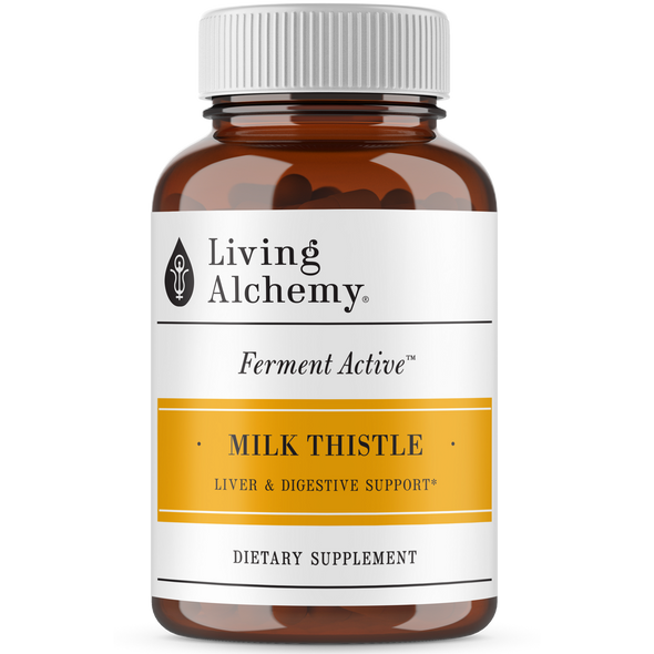 Living Alchemy Fermented Supplements Milk Thistle Capsules - Bottle