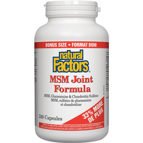 Natural Factors MSM Joint Formula Glucosamine Chondroitin Sulfate Bonus Size