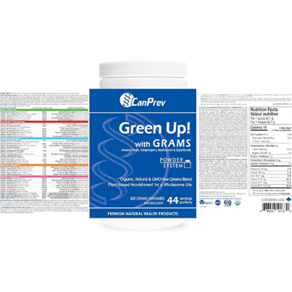 CanPrev Green Up! With Grams - product label