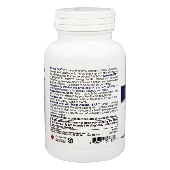 NFH Adrenal SAP Adaptogen Capsules - Back