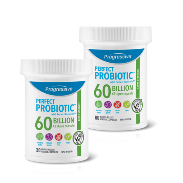 Progressive Perfect Probiotic 60 Billion Extra Strength - bottle for 30 capsules or 60 capsules