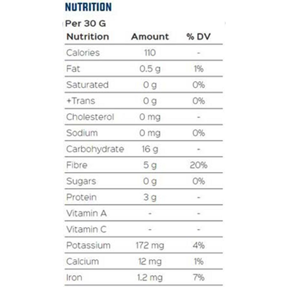 Nunweiler's Buckwheat Organic Whole Grain Flour - nutrition facts