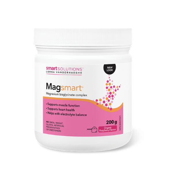 Smart Solutions Lorna Vanderhaeghe MAGsmart Organic Raspberry Magnesium Bisglycinate powder 200 grams