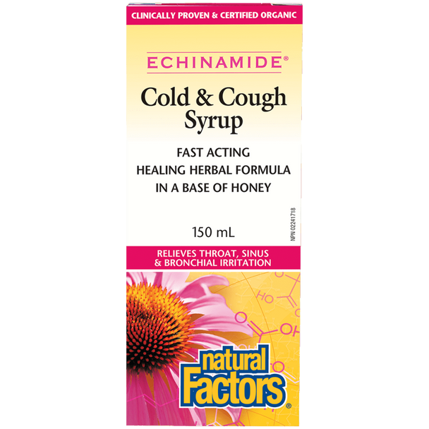 Natural Factors Echinamide Cold & Cough Syrup in a Base of Honey - Package