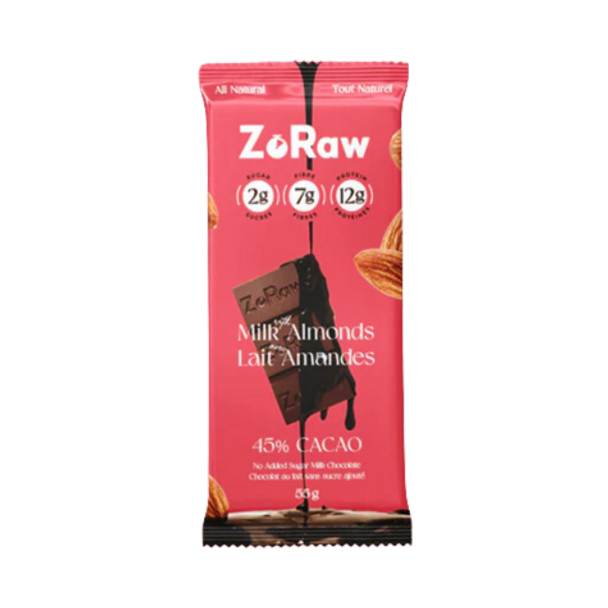 ZoRaw Chocolate Bar - Milk with Almonds