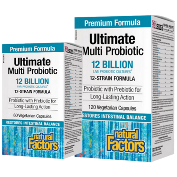 Natural Factors Ultimate Multi Probiotic 12 Billion 12 Strain Formula - both size