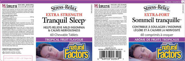 Natural Factors Stress-Relax Extra Strength Tranquil Sleep Tablets - Label