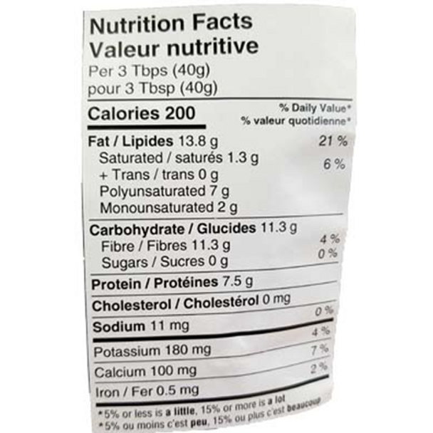 Nunweiler's Flour Company Organic Brown Flax - nutrition fact