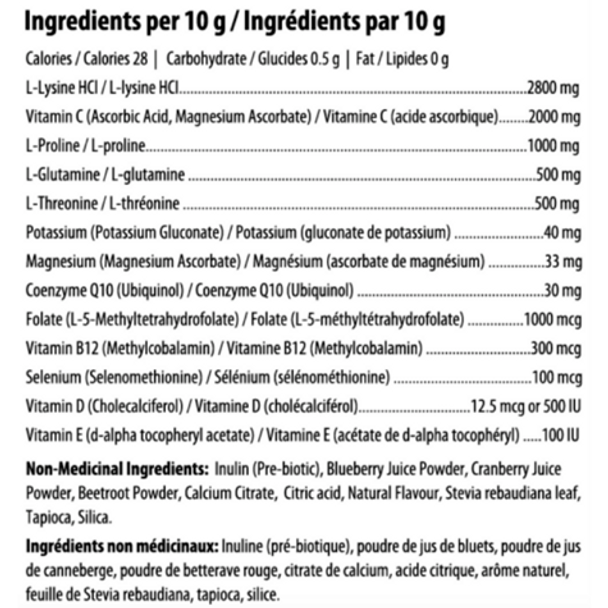 Innotech Cardioflex Q10 Powder - Cran-Blueberry Ingredients