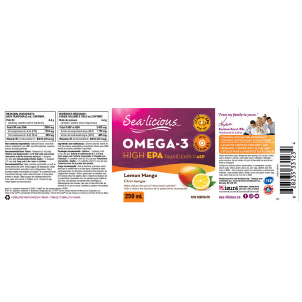 Omega-3 High EPA label