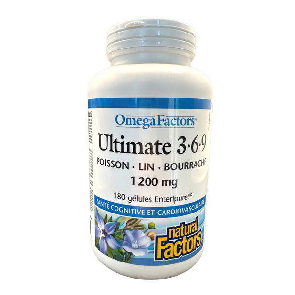 Omega Factors Ultimate 3-6-9 back of bottle