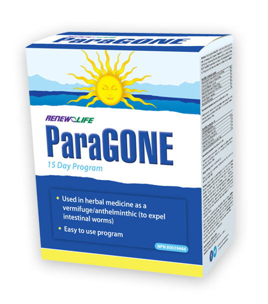 Renew Life ParaGONE 15 day program to expel intestinal worms Old Look