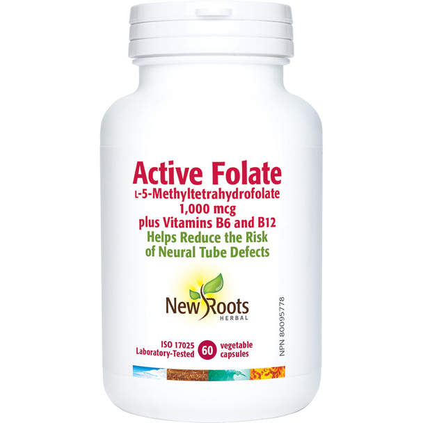 New Roots Active Folate ʟ-5-Methyltetrahydrofolate Capsules