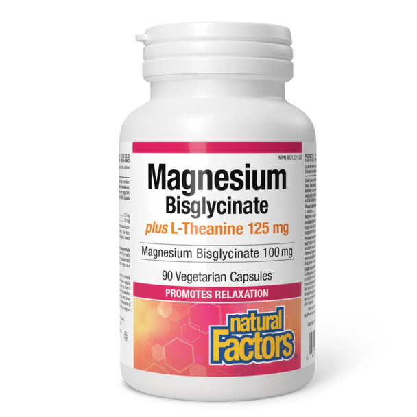 Natural Factors Magnesium Bisglycinate plus L-Theanine - front of product