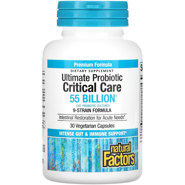 Natural Factors Critical Care Probiotic 55 Billion 9 Strain Formula Capsules - Bottle