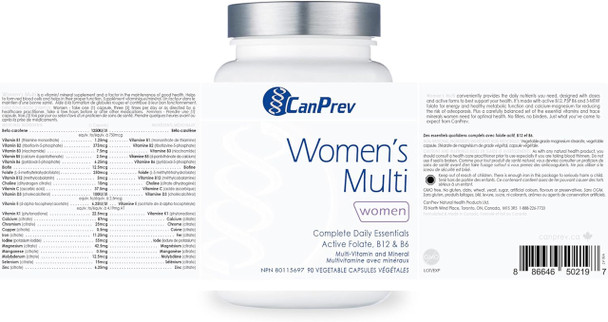 CanPrev Women's Multi Complete Daily Essentials Capsules - Label