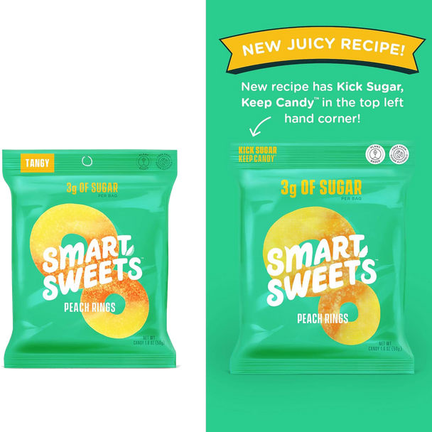 SmartSweets Peach Rings Tangy Candy