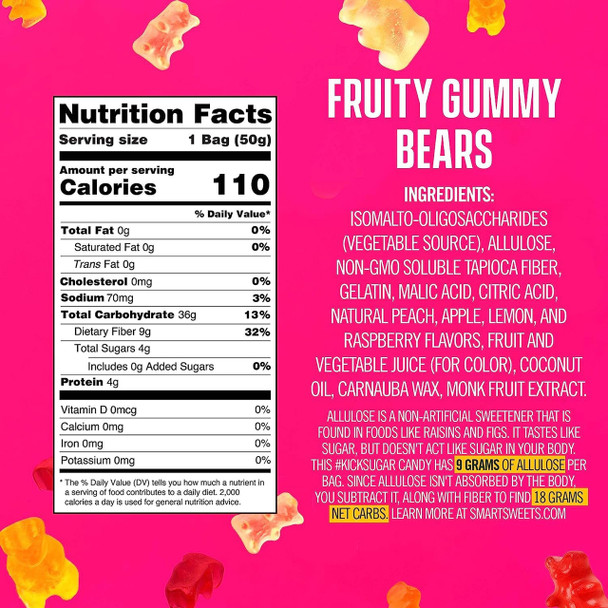 SmartSweets Fruity Gummy Bears - Nutrition