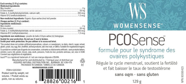 Womensense PCOSense Polycystic Ovary Syndrome Formula - Ingredient