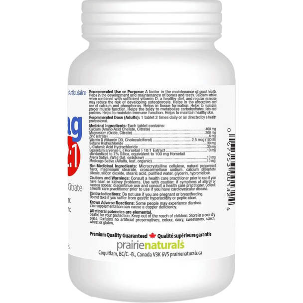 Prairie Naturals Cal-Mag Force 2.1 Tablets - Ingredient