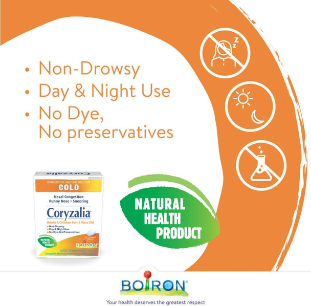 Boiron Coryzalia Homeopathic Cold Tablets - Feature