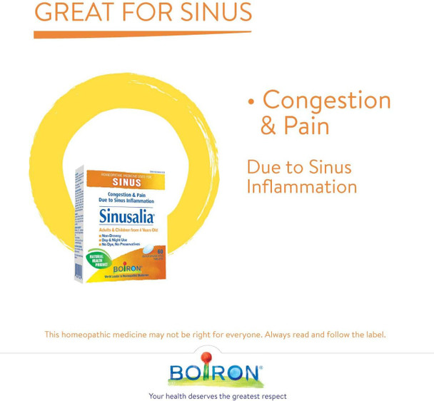 Boiron Sinusalia Homeopathic Sinus Relief Tablets - Great for sinus