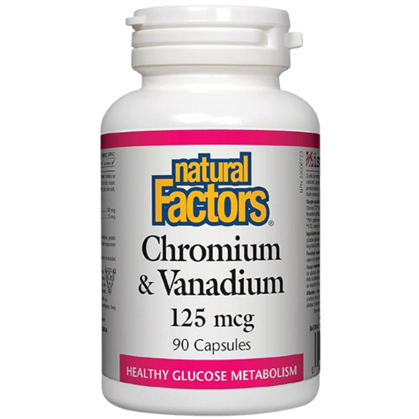 Natural Factors Chromium & Vanadium 125 mcg - front of product