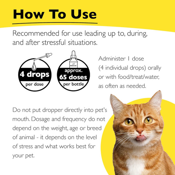 Bach Rescue Pet Remedy Liquid Dropper - How to use