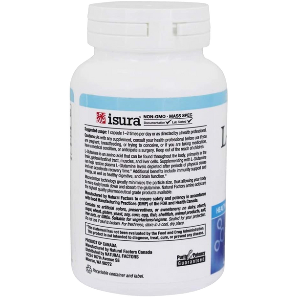 Natural Factors L-Glutamine Free Form Amino Acid - Back