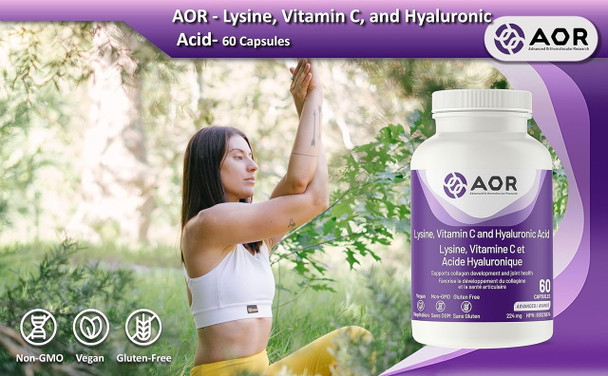 AOR Hyaluronic Acid Lysine Vitamin C 224 mg Capsules - Banner