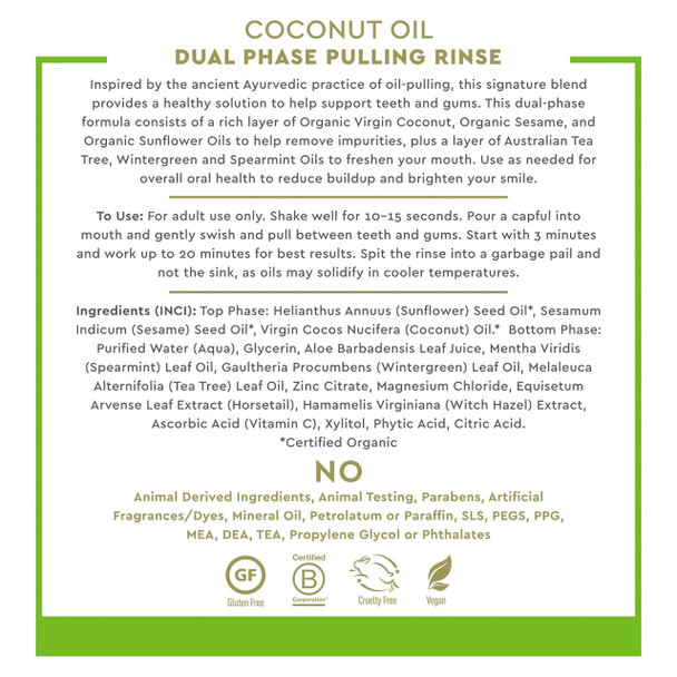 Desert Essence Coconut Oil Dual Phase Pulling Rinse - Ingredient