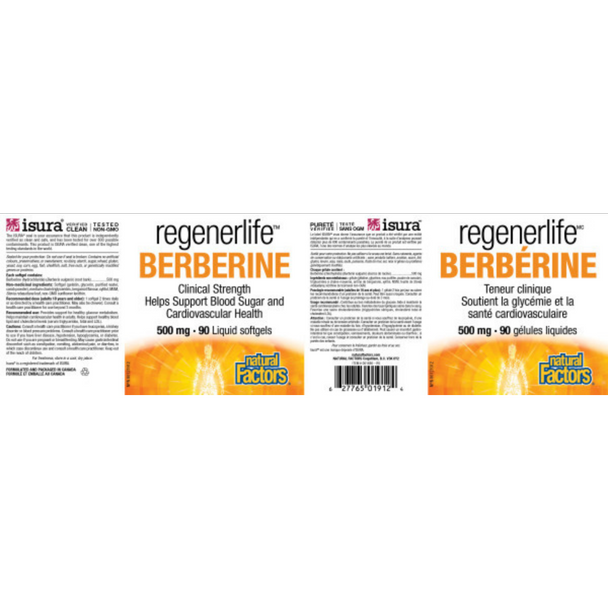 Natural Factors RegenerLife Berberine - label