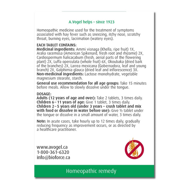 A. Vogel Allergy Relief Adults or Kids - ingredients