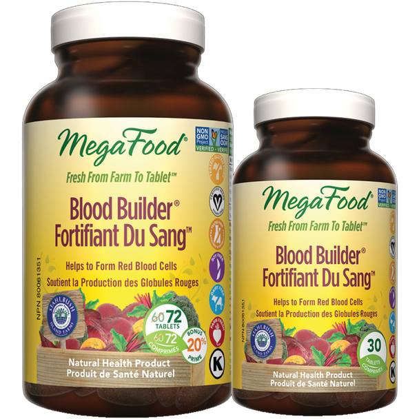 MegaFoods Blood Builder Forms Red Blood Cells Tablets