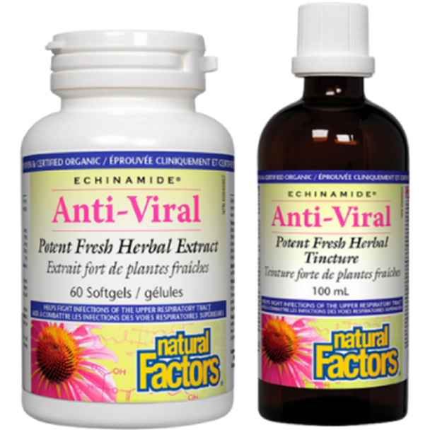 Natural Factors Anti-Viral Potent Fresh Herbal Tincture or Softgels- front of product