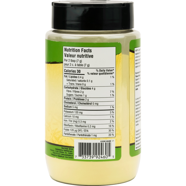 Now Nutritional Yeast Powder Nutritional Label