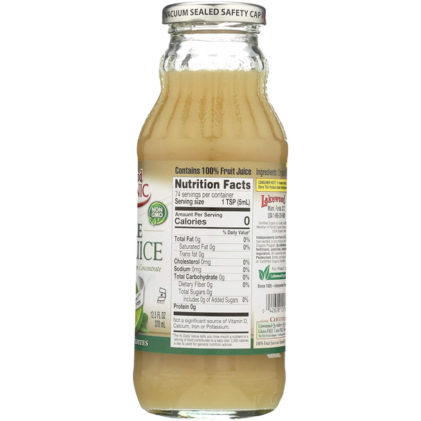 Lakewood Organic Pure Lime Juice - Nutritions