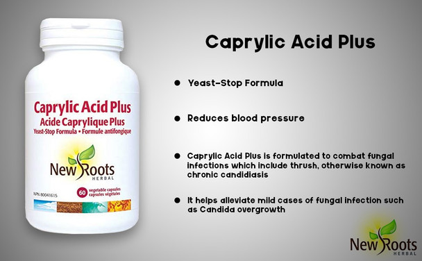 New Roots Caprylic Acid Plus Yeast-Stop Formula Capsules - Benefits
