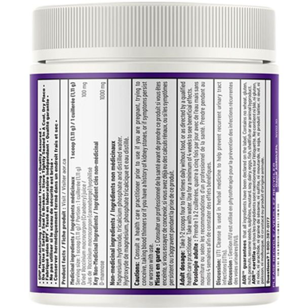 AOR UTI Cleanse Powder - product label