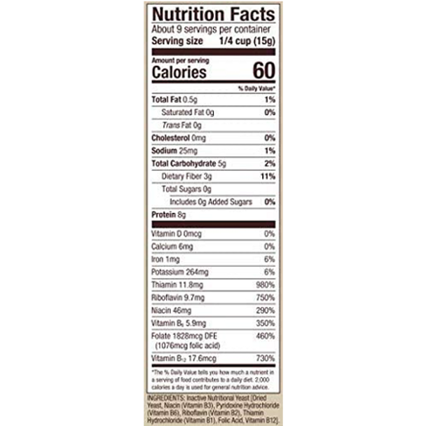 Bob's Red Mill Large Flake Nutritional Yeast - Nutrition facts