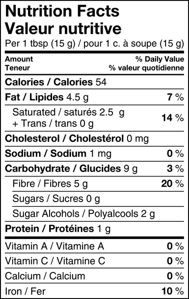 Nutrition Facts Krisda Chocolatey Chips 285 grams