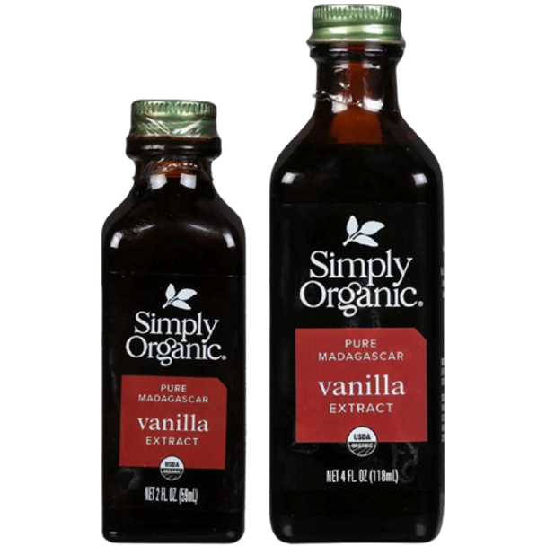 Simply Organic Vanilla Extract - front of product both size