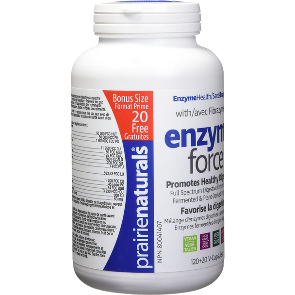 Prairie Naturals - Enzyme Force with Fibazyme Digestion Capsules - Side