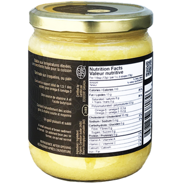 Prasad Ayurveda Organic Ghee Clarified Butter 425grams - nutrition label