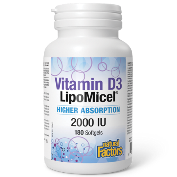 Natural Factors Vitamin D3 Lipomicel 2000IU  - front of product