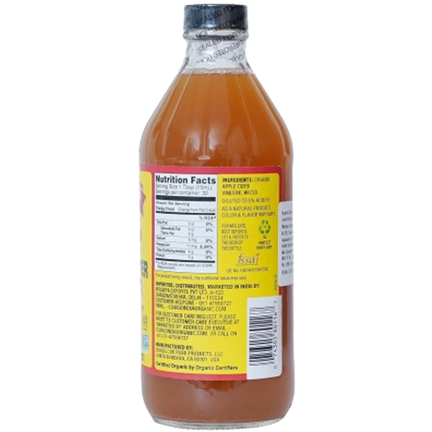 Bragg Organic Raw Unfiltered Apple Cider Vinegar - Nutrition facts