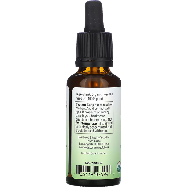 NOW Certified Organic Rose Hip Seed Oil - Back