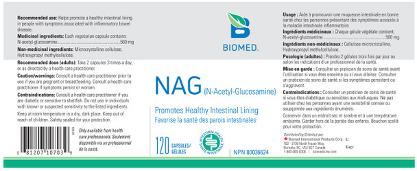 BioMed NAG N-Acetyl-Glucosamine Capsules - Label